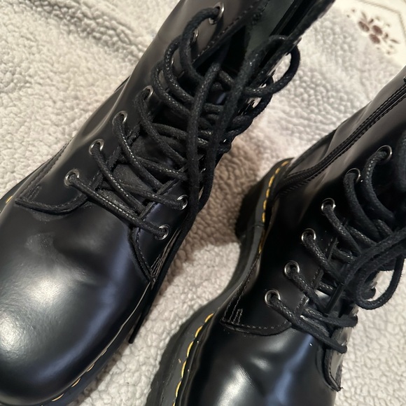 Dr. Martens Shiny Black Combat Boots - Picture 4 of 6